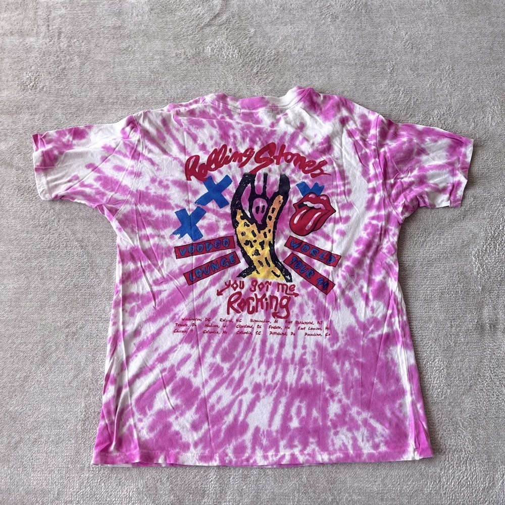 Daydreamer: rolling stones voodoo lounge weekend tee - pink tie dye - Picture 5 of 5
